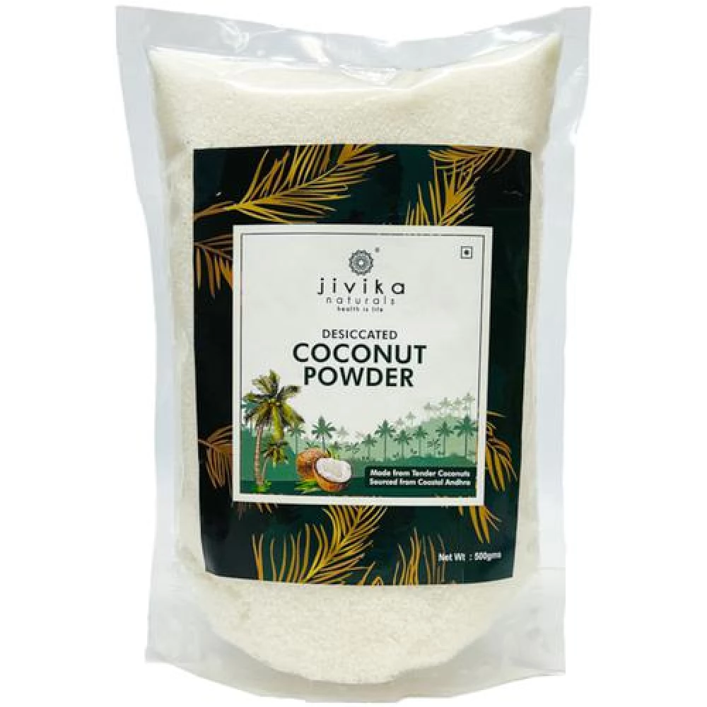 Jivika Naturals Desiccated Coconut Powder - Healthy Fats, 500 g-1.webp